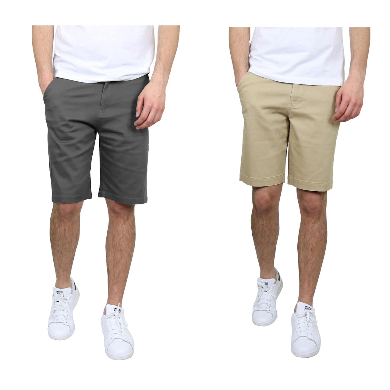 Galaxy by Harvic Men's Flat Front Slim Fit Stretch Chino Shorts